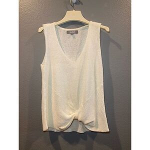 Marled by Reunited Knitted Sleeveless Top Off White Size XS